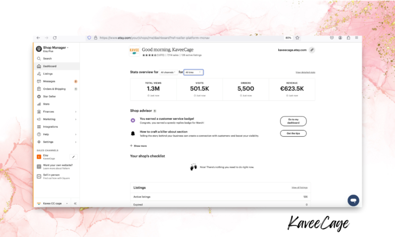 Kavee Cage Etsy Transformation to €632.5K
